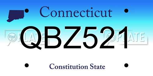 QBZ521 Connecticut License Plate
