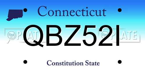 QBZ52I Connecticut License Plate
