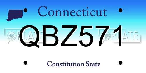 QBZ571 Connecticut License Plate