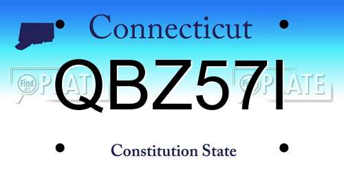 QBZ57I Connecticut License Plate