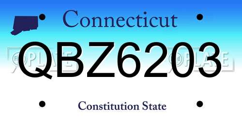QBZ6203 Connecticut License Plate