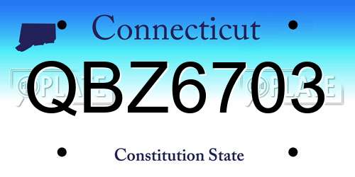QBZ6703 Connecticut License Plate