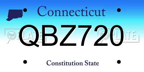 QBZ720 Connecticut License Plate