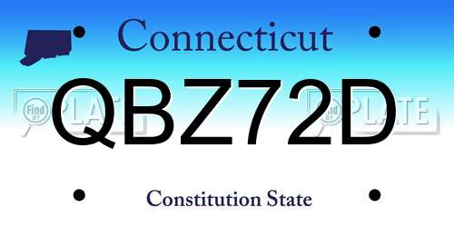 QBZ72D Connecticut License Plate