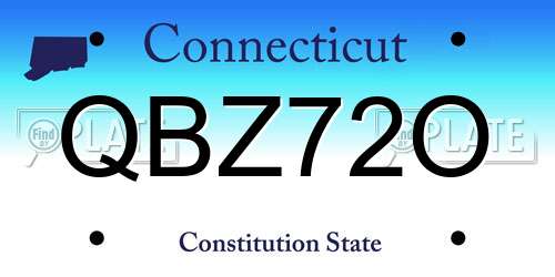 QBZ72O Connecticut License Plate