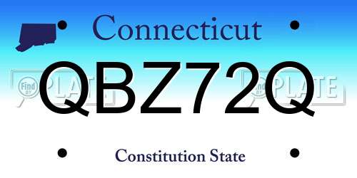 QBZ72Q Connecticut License Plate