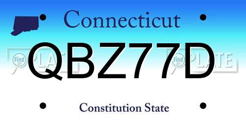 QBZ77D Connecticut License Plate