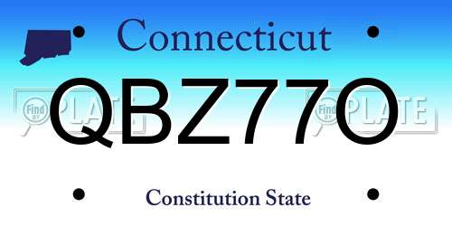 QBZ77O Connecticut License Plate