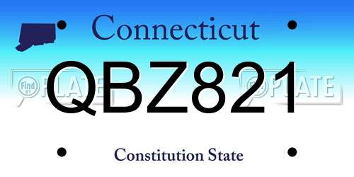 QBZ821 Connecticut License Plate