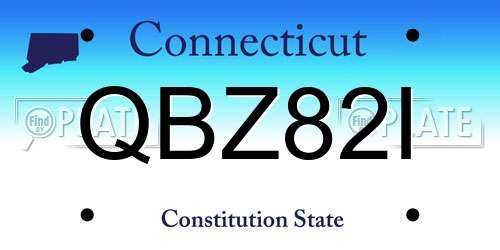 QBZ82I Connecticut License Plate