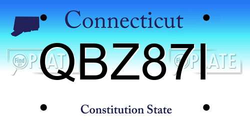QBZ87I Connecticut License Plate
