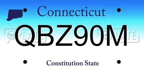 QBZ90M Connecticut License Plate