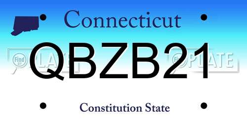 QBZB21 Connecticut License Plate