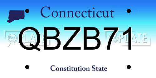 QBZB71 Connecticut License Plate