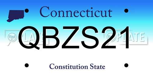 QBZS21 Connecticut License Plate