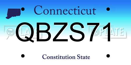 QBZS71 Connecticut License Plate