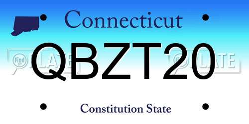 QBZT20 Connecticut License Plate