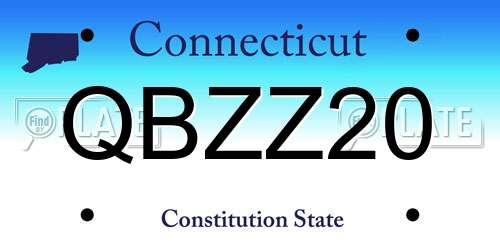 QBZZ20 Connecticut License Plate