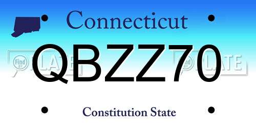 QBZZ70 Connecticut License Plate