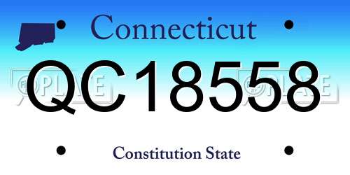 QC18558 Connecticut License Plate