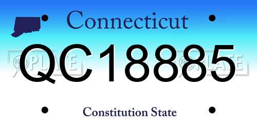 QC18885 Connecticut License Plate