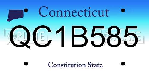 QC1B585 Connecticut License Plate