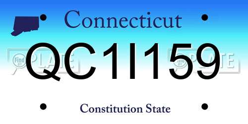 QC1I159 Connecticut License Plate