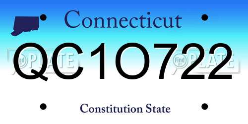 QC1O722 Connecticut License Plate