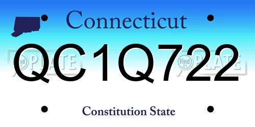QC1Q722 Connecticut License Plate