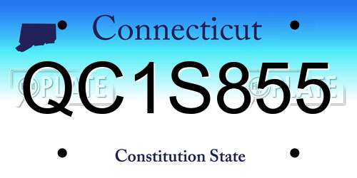QC1S855 Connecticut License Plate