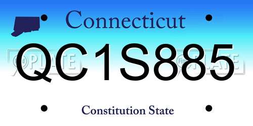 QC1S885 Connecticut License Plate