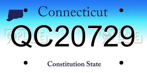 QC20729 Connecticut License Plate