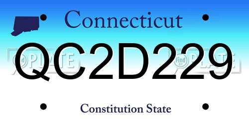 QC2D229 Connecticut License Plate