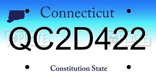 QC2D422 Connecticut License Plate