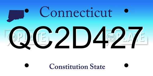 QC2D427 Connecticut License Plate