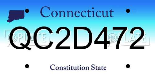 QC2D472 Connecticut License Plate