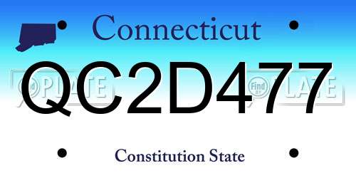 QC2D477 Connecticut License Plate