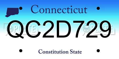 QC2D729 Connecticut License Plate