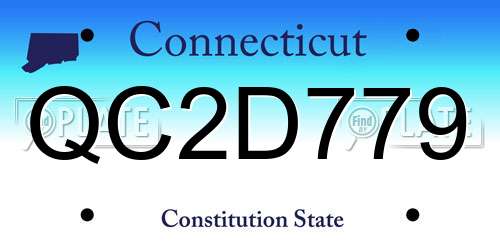 QC2D779 Connecticut License Plate
