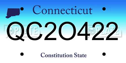 QC2O422 Connecticut License Plate