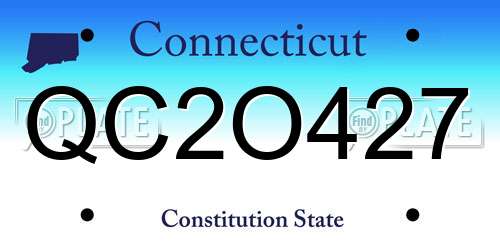 QC2O427 Connecticut License Plate