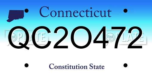 QC2O472 Connecticut License Plate