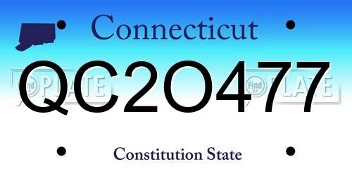 QC2O477 Connecticut License Plate