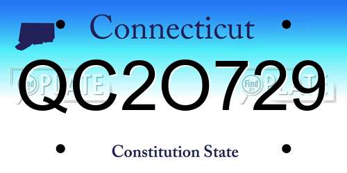 QC2O729 Connecticut License Plate