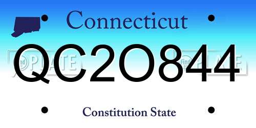 QC2O844 Connecticut License Plate