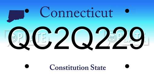 QC2Q229 Connecticut License Plate