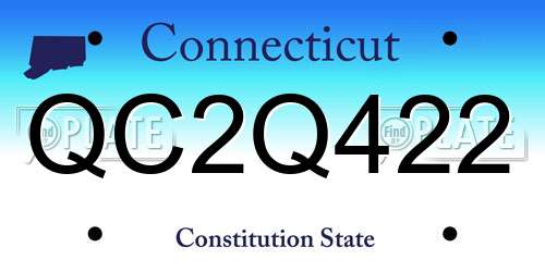 QC2Q422 Connecticut License Plate