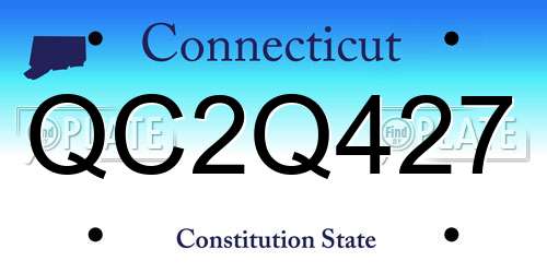 QC2Q427 Connecticut License Plate