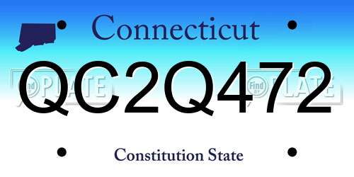 QC2Q472 Connecticut License Plate