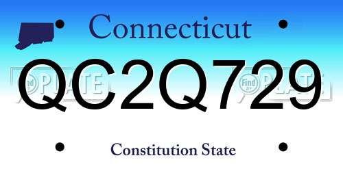QC2Q729 Connecticut License Plate